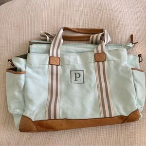 Pottery Barn Embroidered Baby Diaper Bag "P"